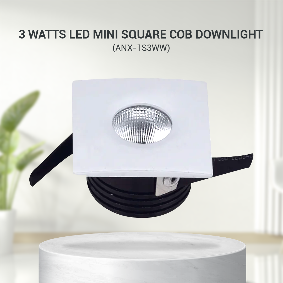 NxLed LED Mini Square COB Downlight 3W (ANX-1S3WW) - Image 2