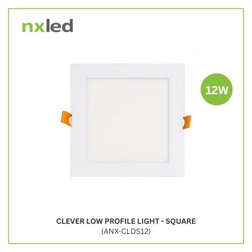 NxLed Clever Low Profile Light - Square 12W (ANX-CLDS12)