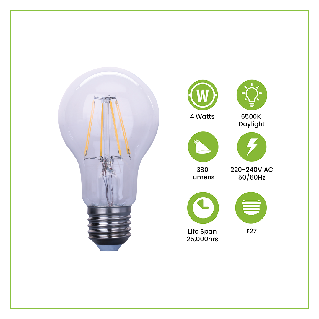 NxLed Filament Bulb - Daylight 4W (ANX-FILB4DL) - Image 2
