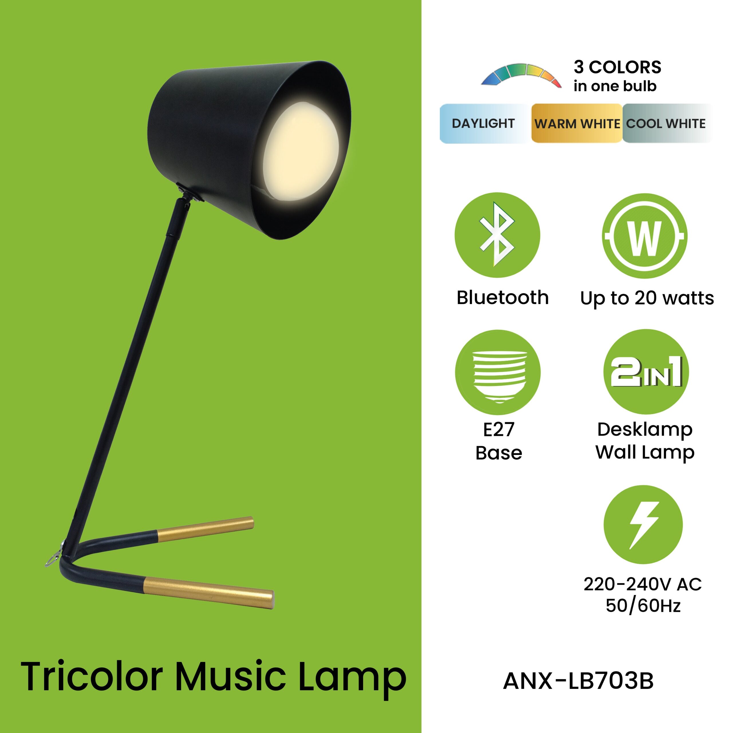 NxLed Tricolor Music Lamp (ANX-LB703B) - Image 5