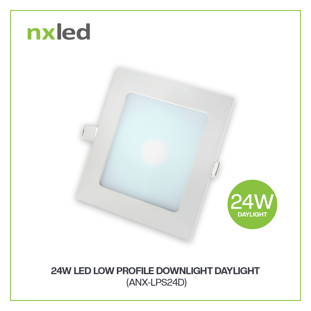 NxLed Square LED Low Profile Downlight 24W White (ANX-LPS24D) / (ANX-LPS24W)