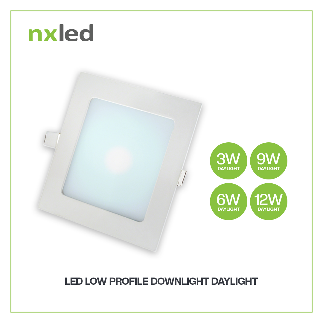 NxLed Square LED Low Profile Downlight 6W White (ANX-LPS6D) / (ANX-LPS6W)