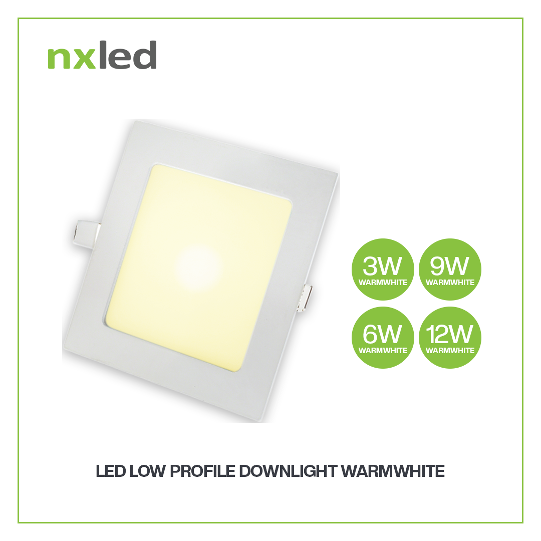 Nxled Square LED Low Profile Downlight 3W/6W/9W/12W (Daylight,Warm White) - Image 2