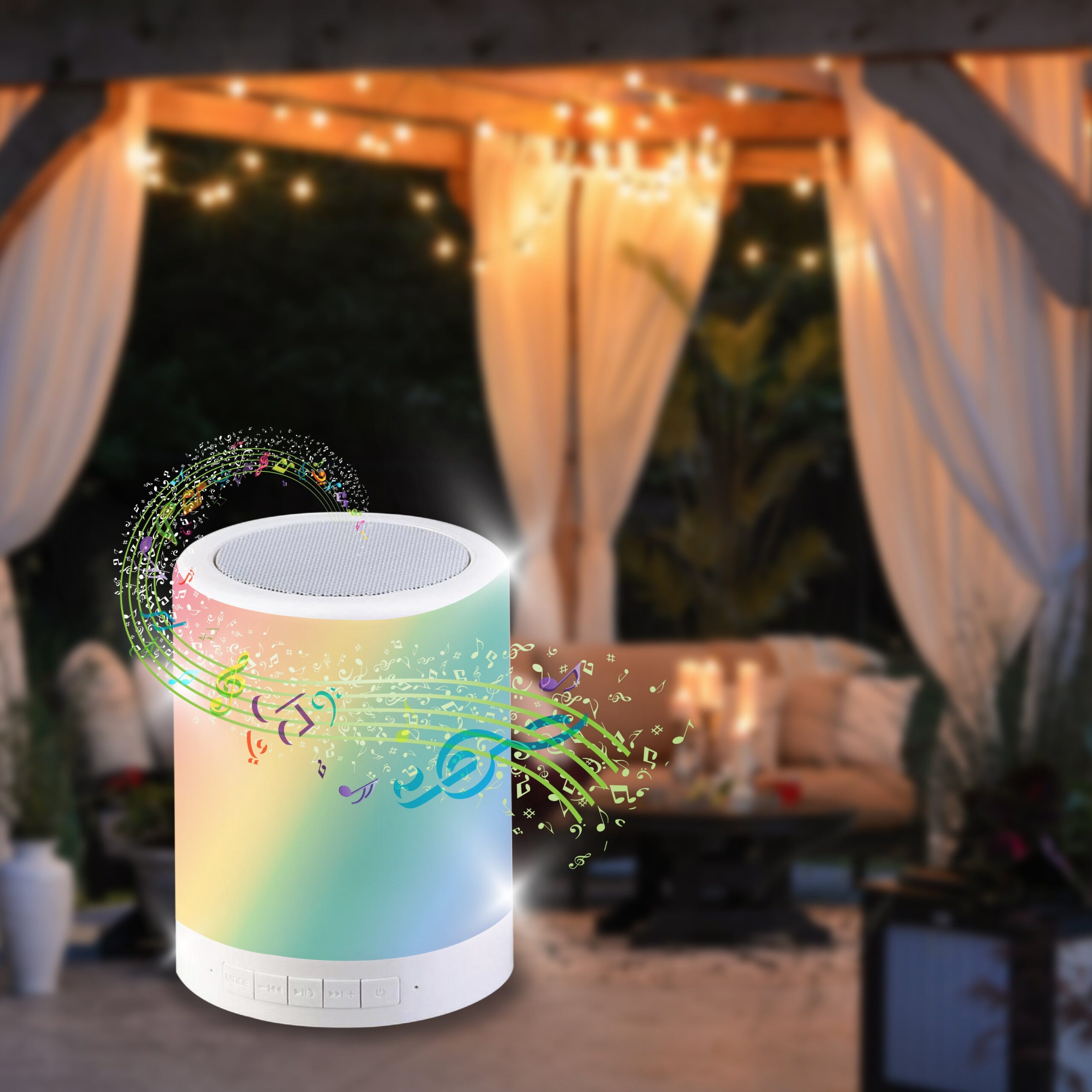 NxLed Smart Music Touch Lamp Bluetooth Speaker - White (ANX-MTL3) - Image 5