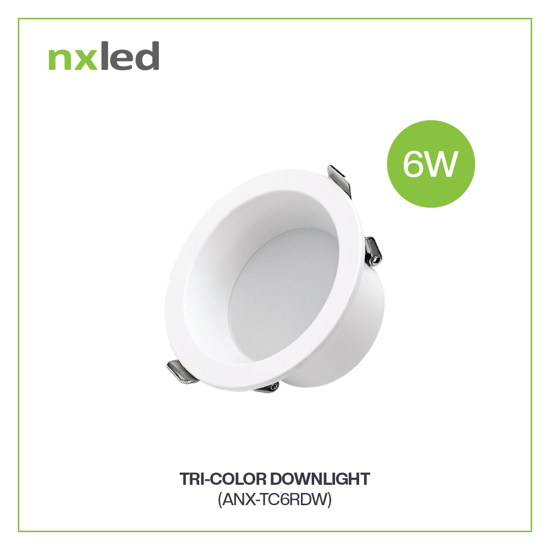 NxLed Tricolor Downlight 6W (ANX-TC6RDW) / (ANX-TC6RDB)