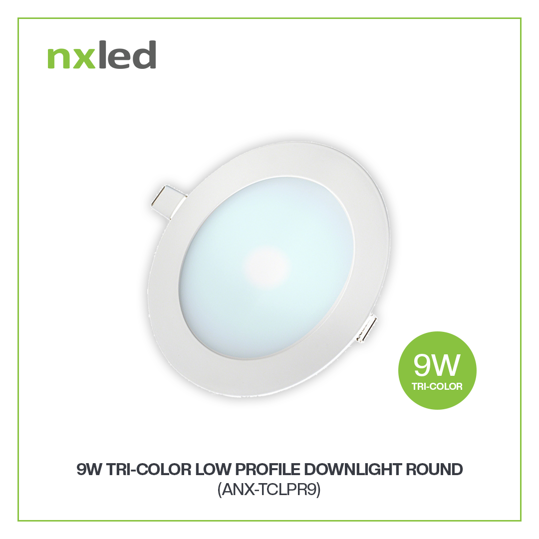 NxLed Tricolor Low Profile Downlight - 9W (ANX-TCLPR9)